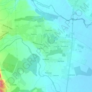 Morta topographic map, elevation, terrain