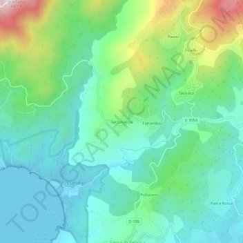 Sarcunacciu topographic map, elevation, terrain
