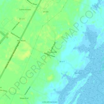Marionville topographic map, elevation, terrain