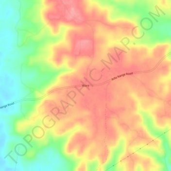 Ware topographic map, elevation, terrain