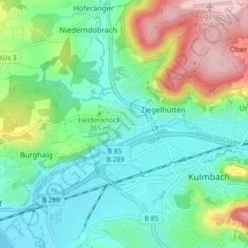 Petzmannsberg topographic map, elevation, terrain