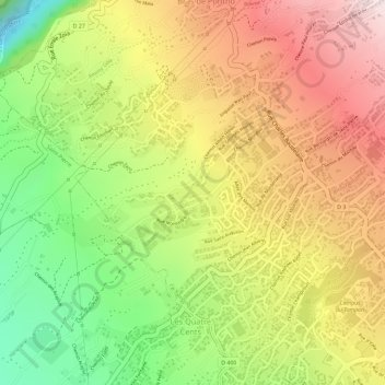 Trois Mares topographic map, elevation, terrain