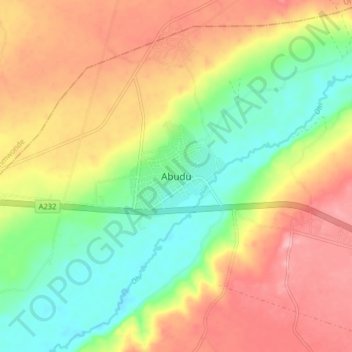 Abudu topographic map, elevation, terrain