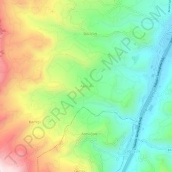 Akoluk topographic map, elevation, terrain