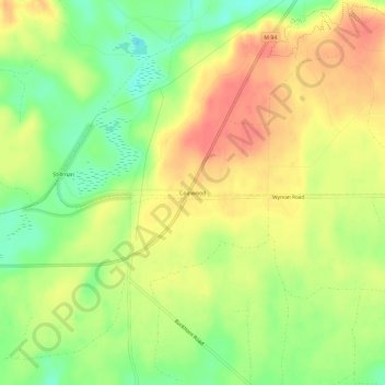 Coalwood topographic map, elevation, terrain
