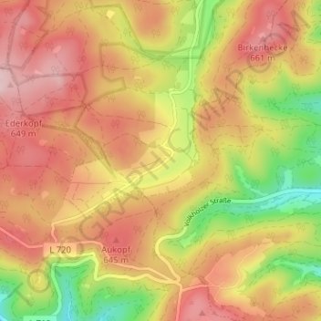 Benfe topographic map, elevation, terrain