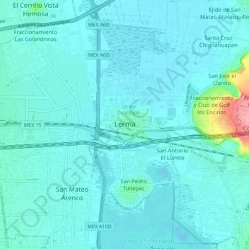 Lerma de Villada topographic map, elevation, terrain