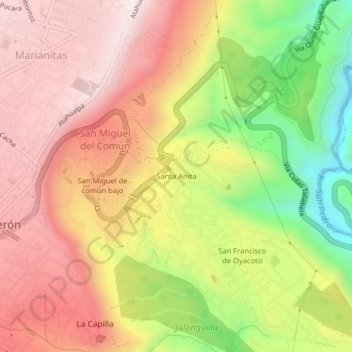 Santa Anita topographic map, elevation, terrain