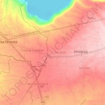 Santa Cruz topographic map, elevation, terrain