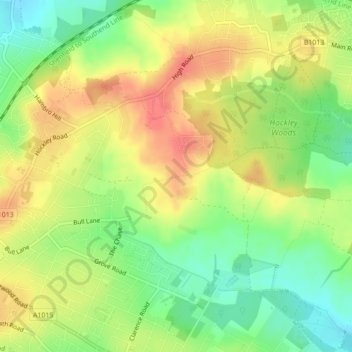 Mobile Phone Tower topographic map, elevation, terrain