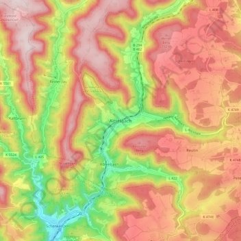 Alpirsbach topographic map, elevation, terrain
