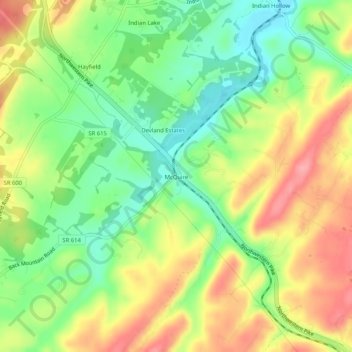 McQuire topographic map, elevation, terrain