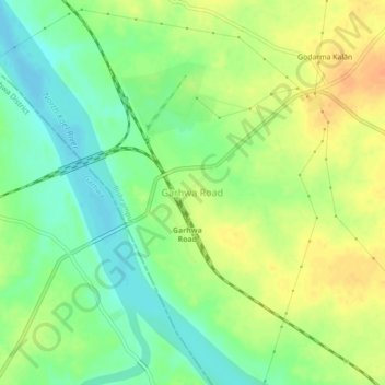 Garhwa Road topographic map, elevation, terrain