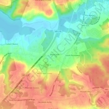 White Hall topographic map, elevation, terrain