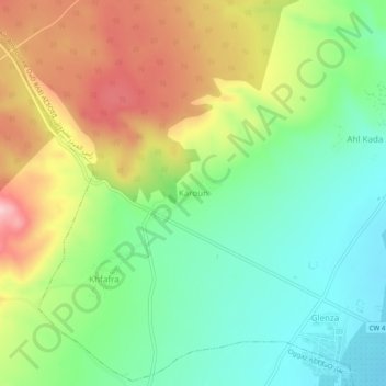 Karoun topographic map, elevation, terrain