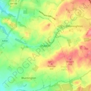 Drayton topographic map, elevation, terrain