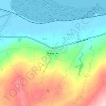 Greysteel topographic map, elevation, terrain