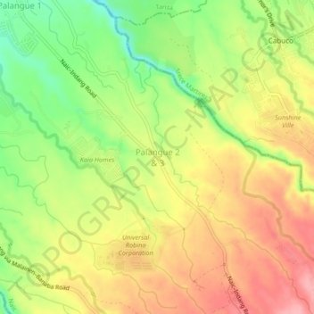 Palangue 2 & 3 topographic map, elevation, terrain