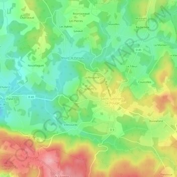 Le Mont topographic map, elevation, terrain