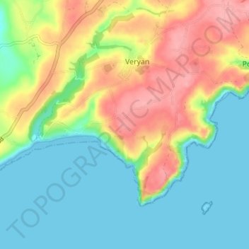 Carne topographic map, elevation, terrain