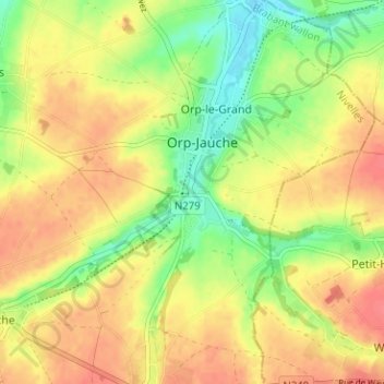 Orp-le-Petit topographic map, elevation, terrain