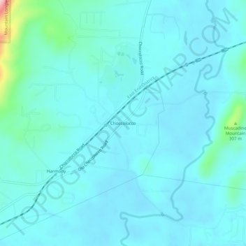 Choccolocco topographic map, elevation, terrain