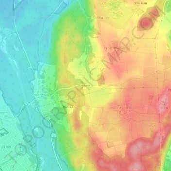 Riedhof topographic map, elevation, terrain