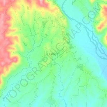 Sanafe topographic map, elevation, terrain