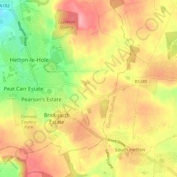 Little Eppleton topographic map, elevation, terrain