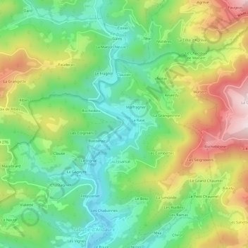 Ploye topographic map, elevation, terrain