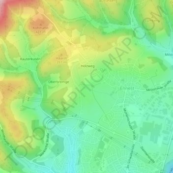 Wiebusch topographic map, elevation, terrain