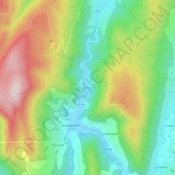 La Gorge topographic map, elevation, terrain