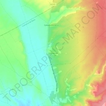 La Colonia topographic map, elevation, terrain
