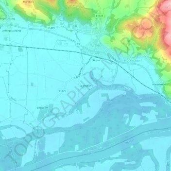 Saxendorf topographic map, elevation, terrain