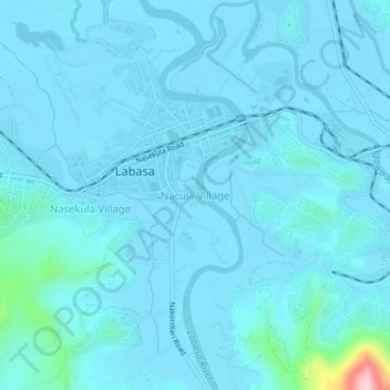 Nacula Village topographic map, elevation, terrain