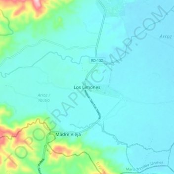 Los Limones topographic map, elevation, terrain