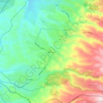 Beit Ula topographic map, elevation, terrain
