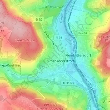 Mess topographic map, elevation, terrain