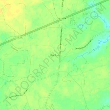 Oak Grove topographic map, elevation, terrain