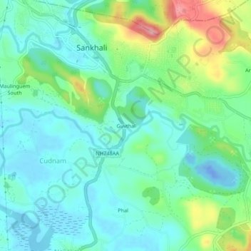 Guvthal topographic map, elevation, terrain