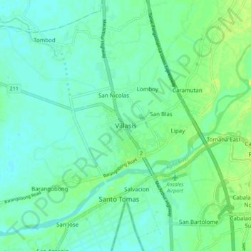 Villasis topographic map, elevation, terrain