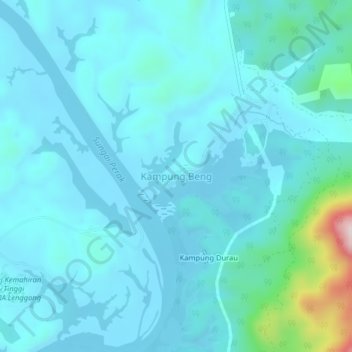 Kampung Beng topographic map, elevation, terrain
