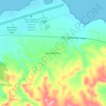 Villa Liberación topographic map, elevation, terrain