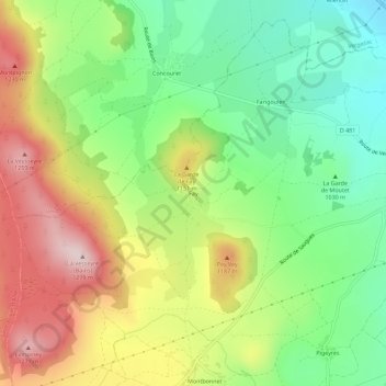 Fay topographic map, elevation, terrain