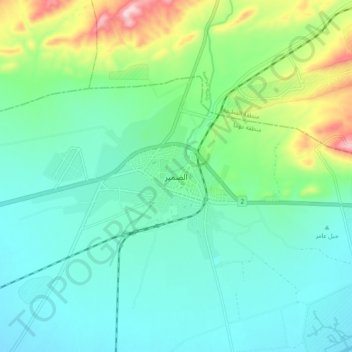 Ad-Dumayr topographic map, elevation, terrain