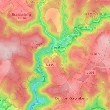Siedlung topographic map, elevation, terrain