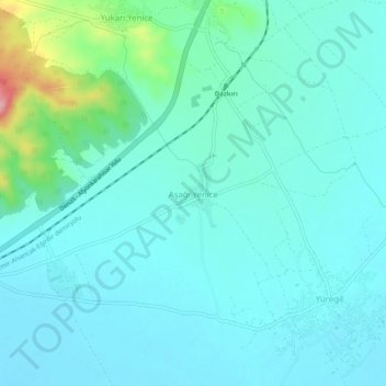 Aşağı Yenice topographic map, elevation, terrain
