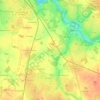 La Palaire topographic map, elevation, terrain