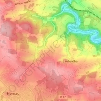 Kollersried topographic map, elevation, terrain