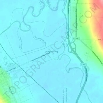 Shaker Crossing topographic map, elevation, terrain